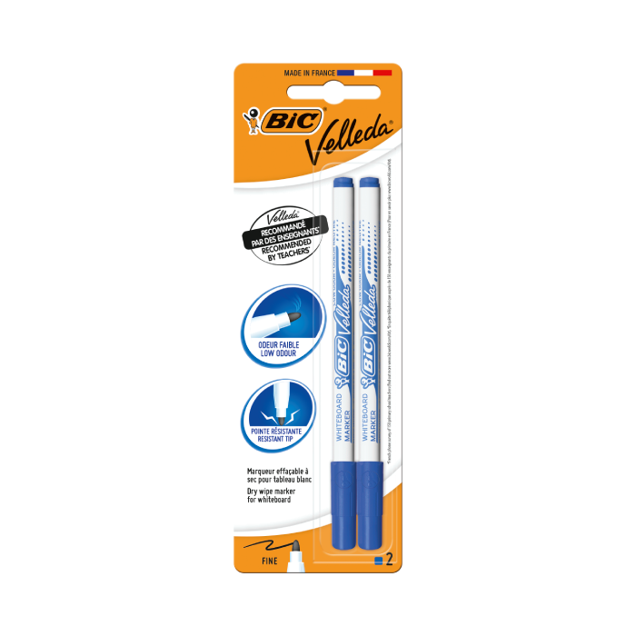 BIC® Velleda® 1721 Whiteboard Markers Blue - Pack of 2