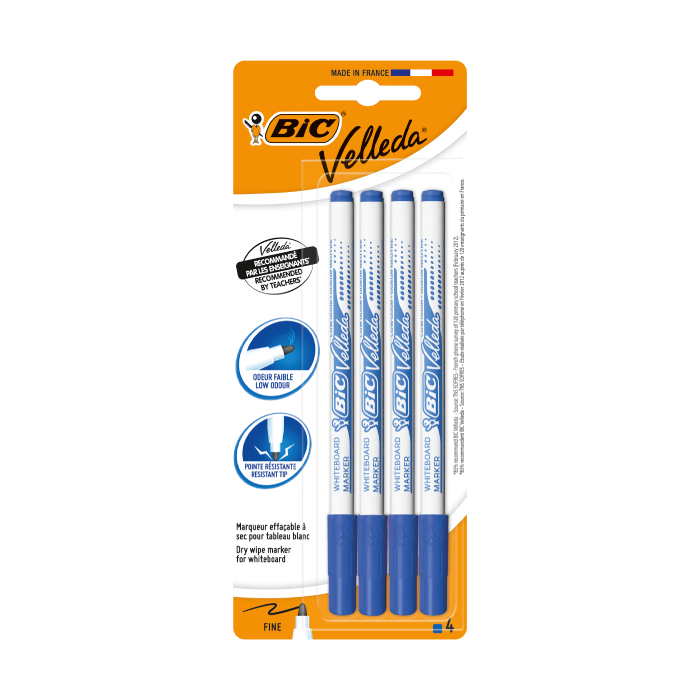 BIC® Velleda® Whiteboard Markers Assorted - Pack of 4