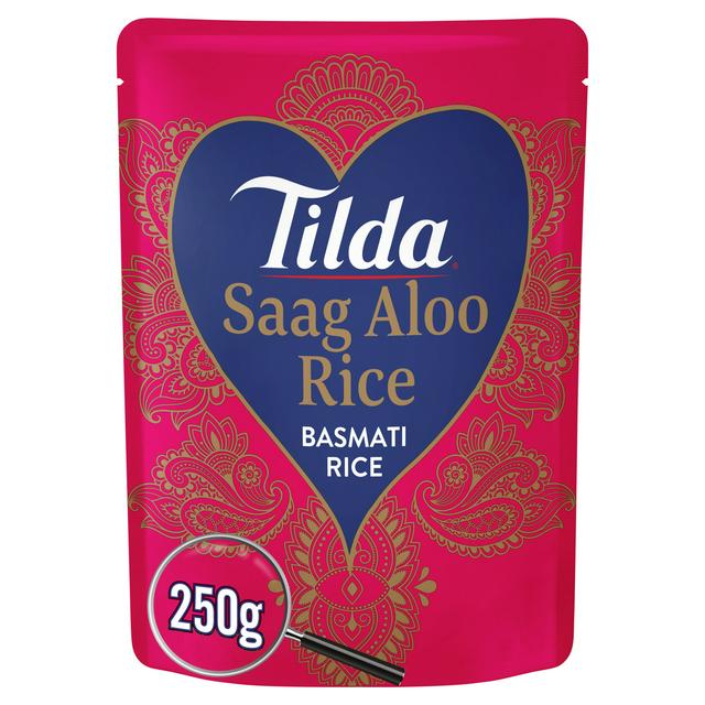 Tilda Microwave Saag Aloo Basmati Rice 250g