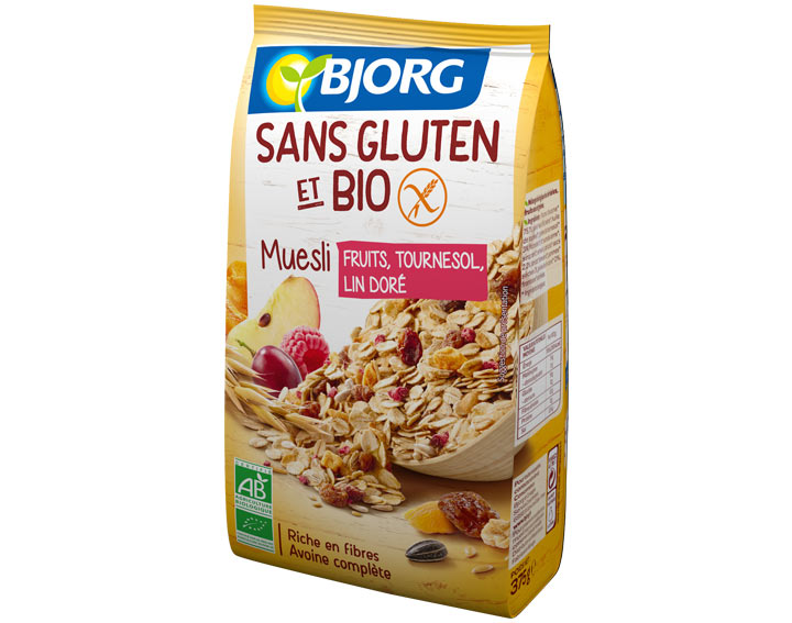 Muesli aux fruits, tournesol et lin doré bio	