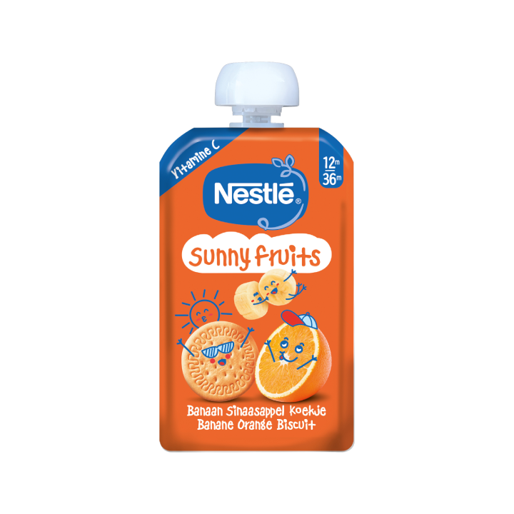 Sunny Fruits Banaan, Sinaasappel en Koekje 110g