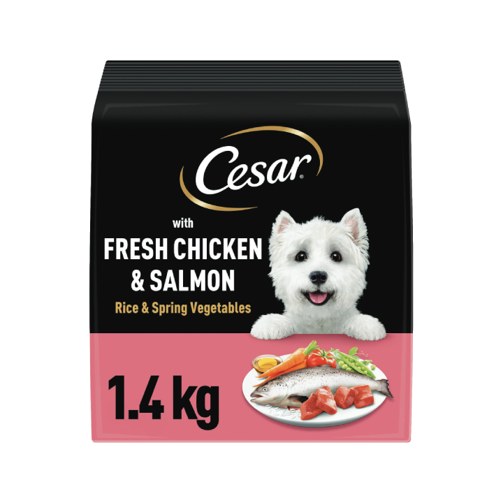 Cesar® Adult Dry Dog Food with Fresh Chicken, Salmon & Vegetables 1.4kg
