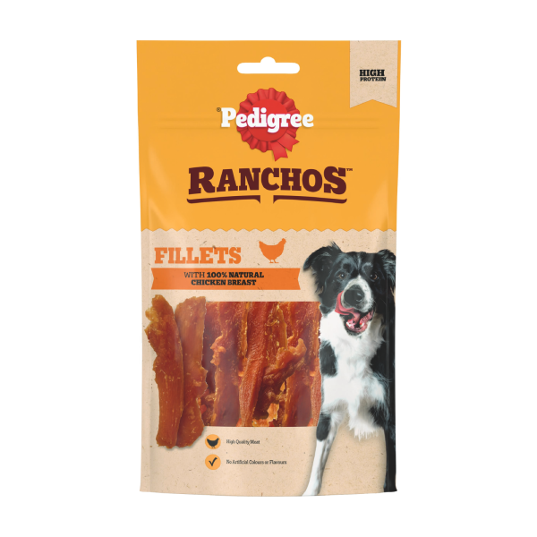 PEDIGREE® Ranchos™ Fillets Dog Treats with 100% Natural Chicken Breast 70g