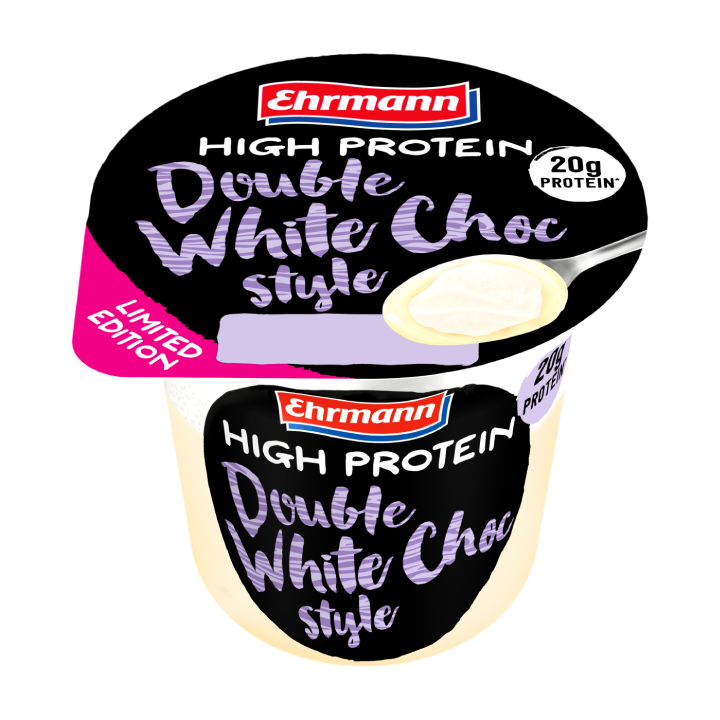 Ehrmann High Protein Double White Choc Pudding & Topping 200g
