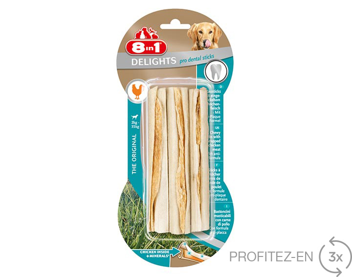 8in1 Delights pro dental sticks x3