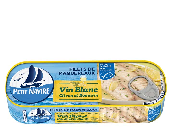 Filets de Maquereaux Vin Blanc Citron et Romarin
