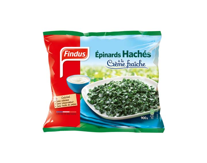 Épinards hachés à la crème fraîche, 900g
