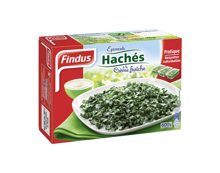 Épinards hachés à la crème fraîche, 600g
