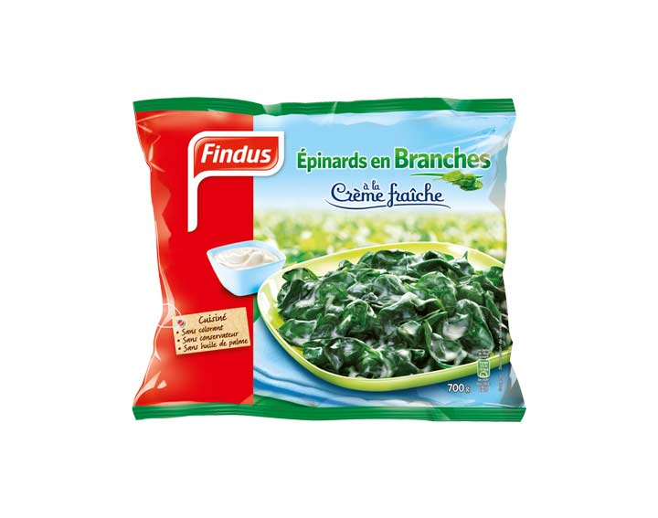 Épinards en branches à la crème fraîche, 700g