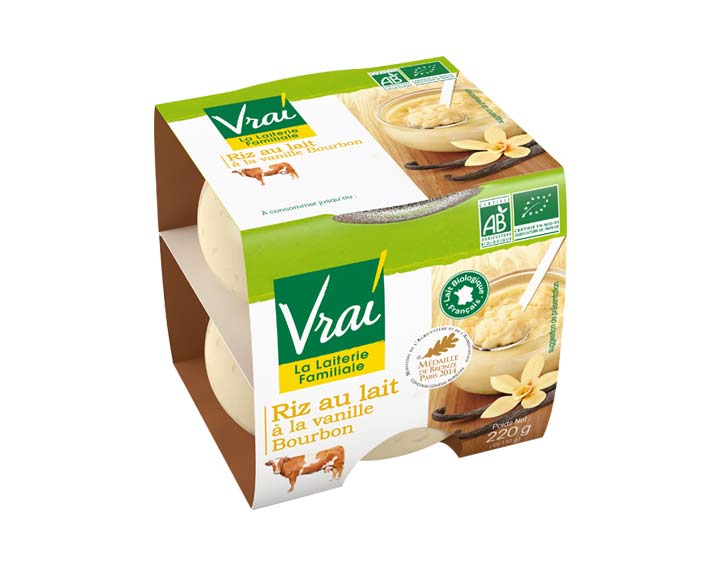 Riz au lait bio à la Vanille Bourbon 2x110g