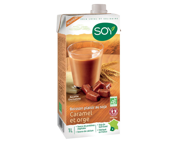 Boisson plaisir soja, caramel et orge 1L