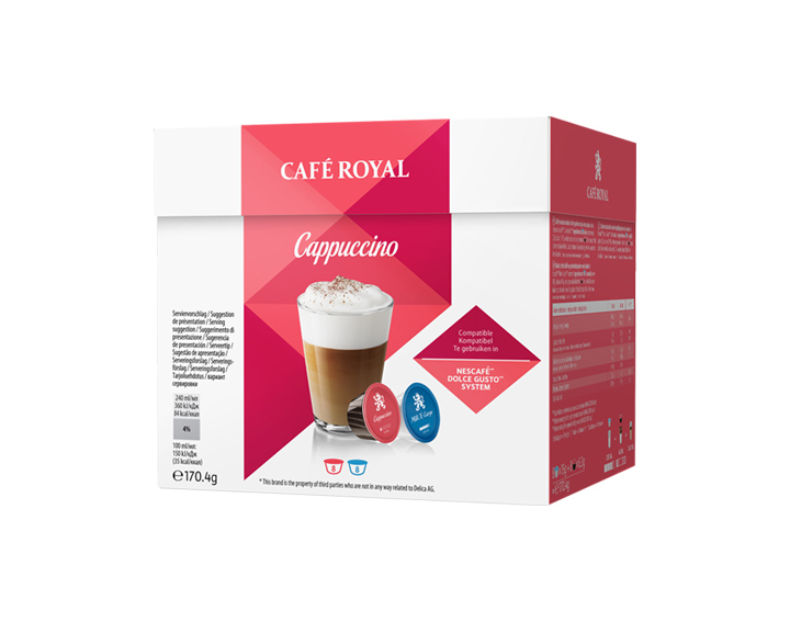 Capsules Cappuccino
compatibles avec Nescafé®* Dolce Gusto®*