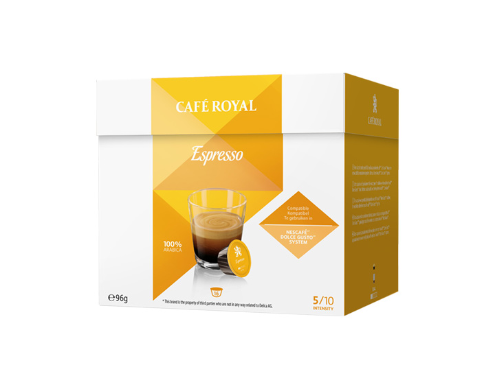 Capsules Espresso
compatibles avec Nescafé®* Dolce Gusto®*