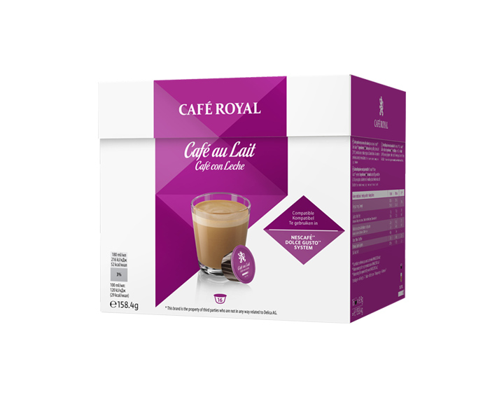 Capsules Café au Lait
compatibles avec Nescafé®* Dolce Gusto®*