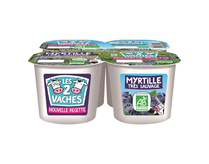 Yaourt bio Les 2 Vaches aux myrtilles sauvages