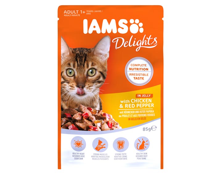 Chat Adulte Poulet & Poivrons Rouges en gelée