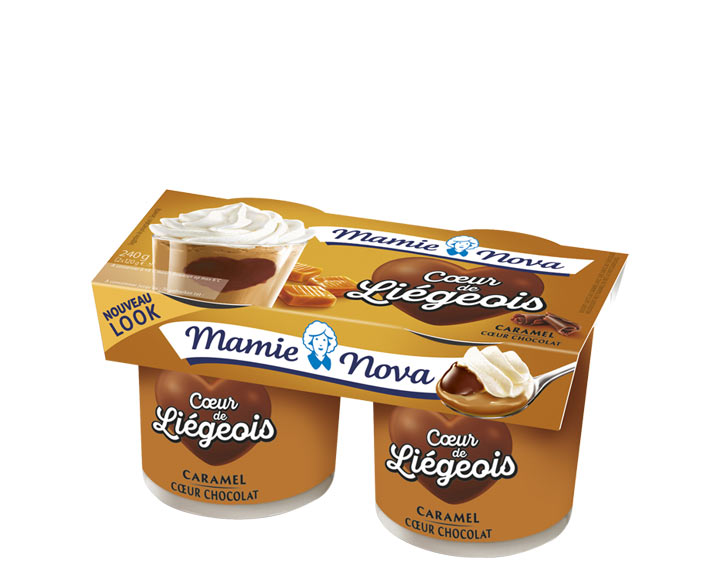 Cœur de Liégeois –  Caramel cœur Chocolat