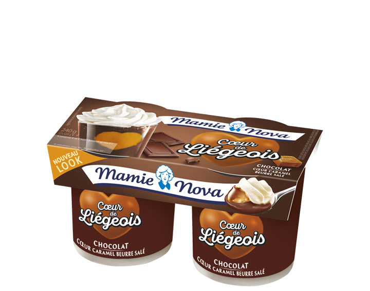 Cœur de Liégeois –  Chocolat cœur Caramel au beurre salé