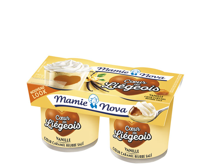 Cœur de Liégeois –  Vanille cœur Caramel au beurre salé