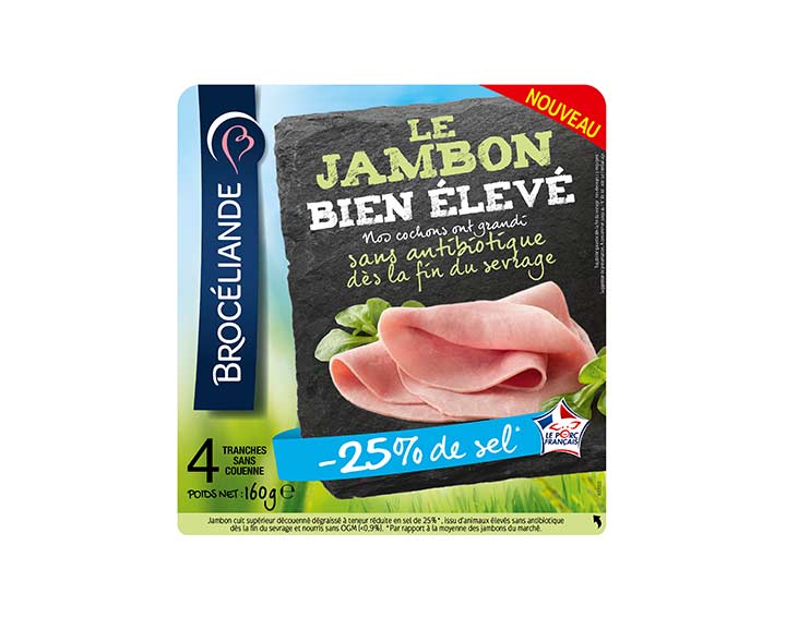 Le jambon Bien Élevé -25% de sel - 4 tranches