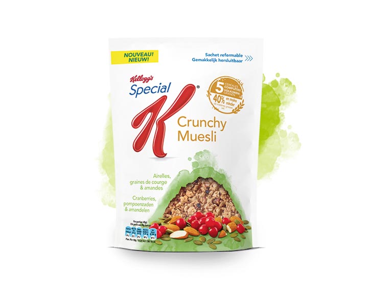Special K Crunchy Muesli 
Airelles, graines de courge & amandes