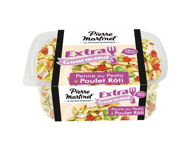 Penne au pesto + Poulet rôti