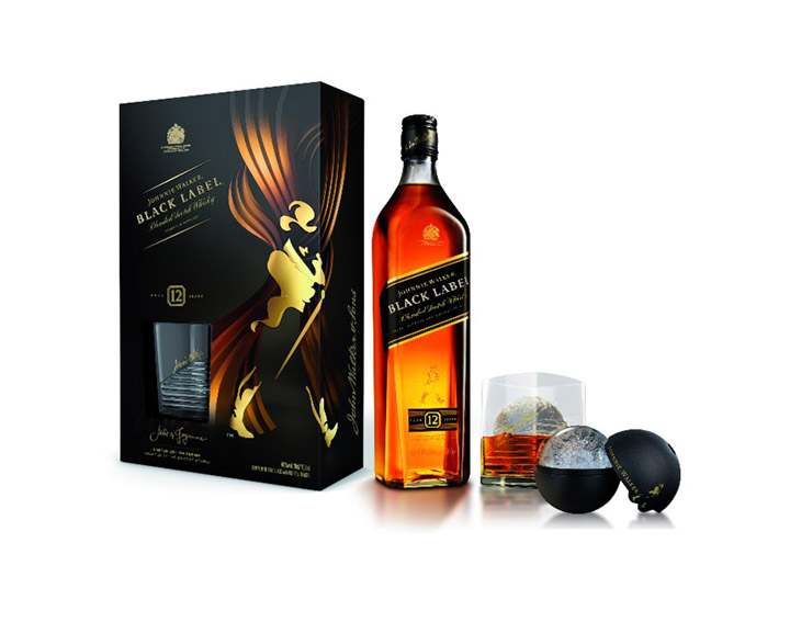 Johnnie Walker Black Label Pack un verre et une sphère de glace