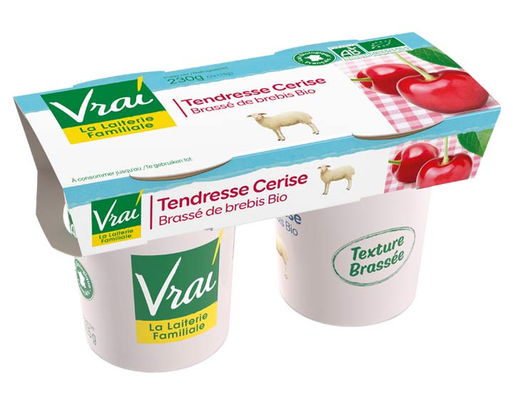 Yaourt Brassé Cerise au lait de brebis Bio 
