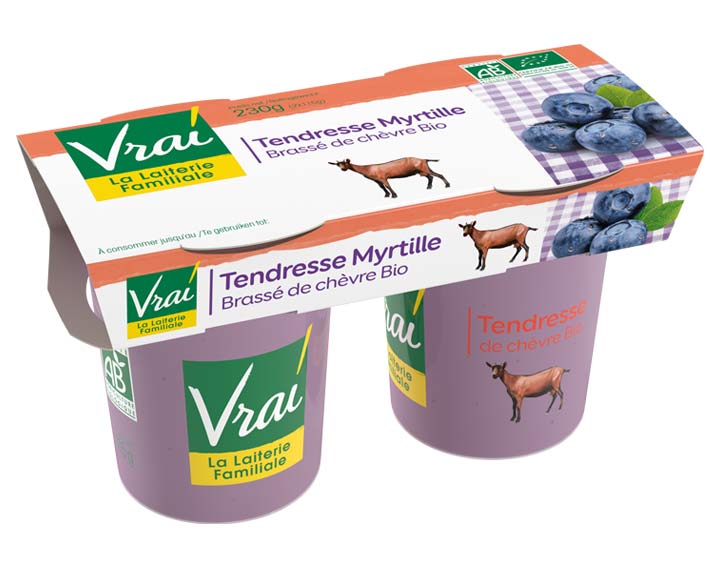 Yaourt Brassé Myrtille au lait de chèvre Bio 