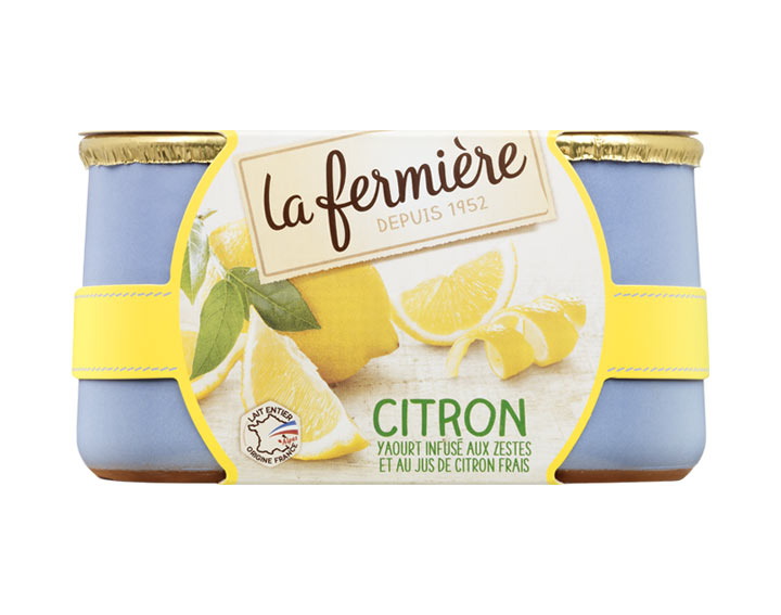 Yaourt infusé aux zestes et au jus de citron frais