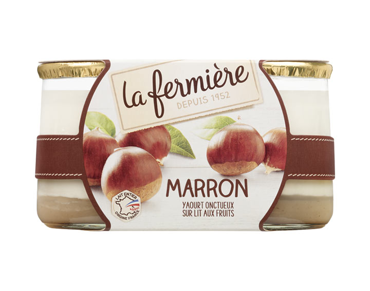 Yaourt onctueux sur lit de marron