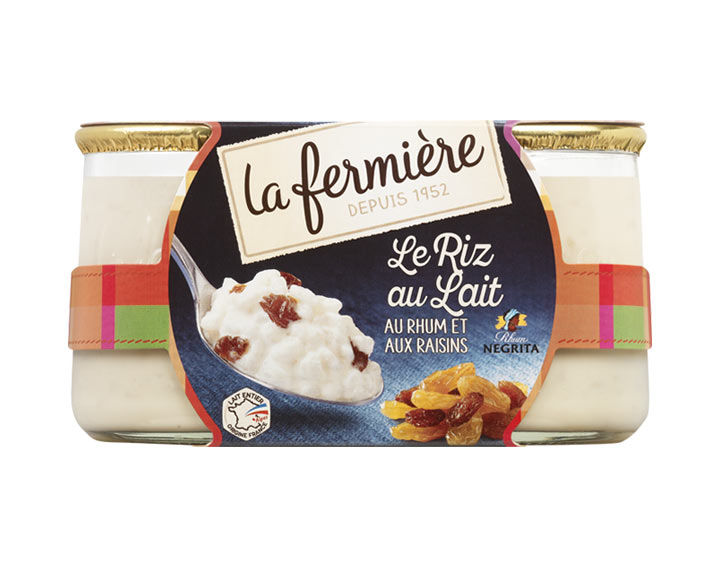 Riz au lait au rhum-raisins