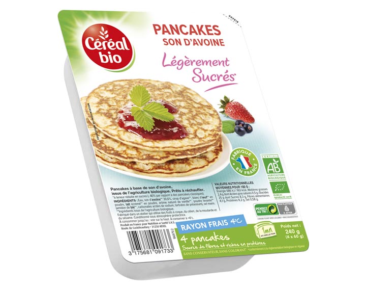 Pancakes Son d'Avoine Légèrement Sucrés