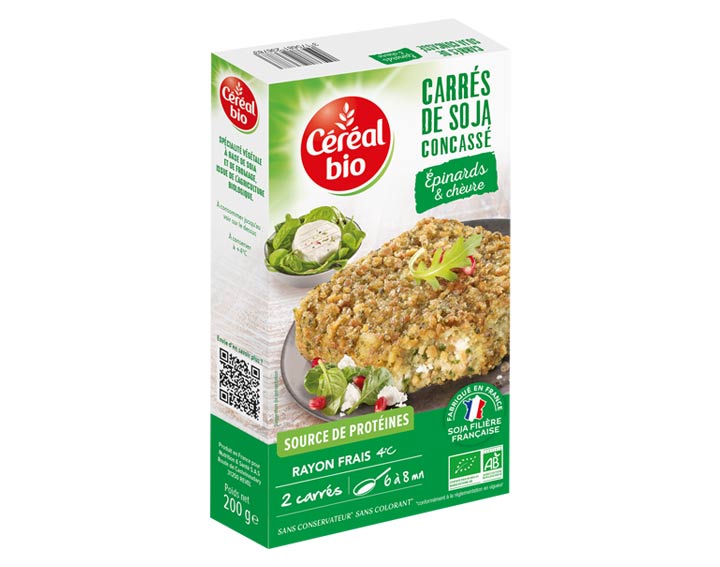 Carrés de Soja Concassé Epinards et Chèvre