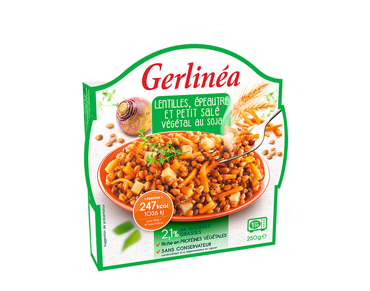 Lentilles, Epeautre et Petit Salé Végétal au Soja