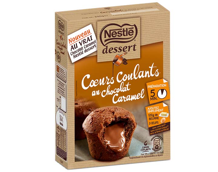 Préparation pour Cœurs Coulants au chocolat caramel