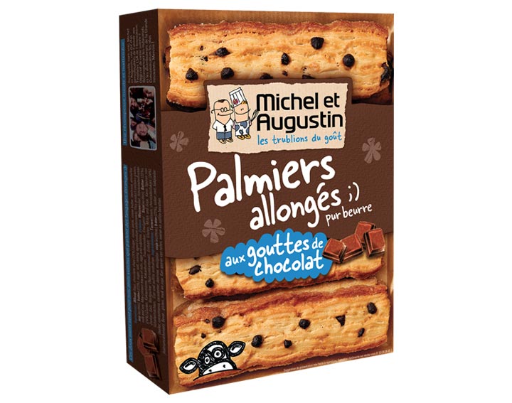 Palmiers allongés gouttes de chocolat 120g 