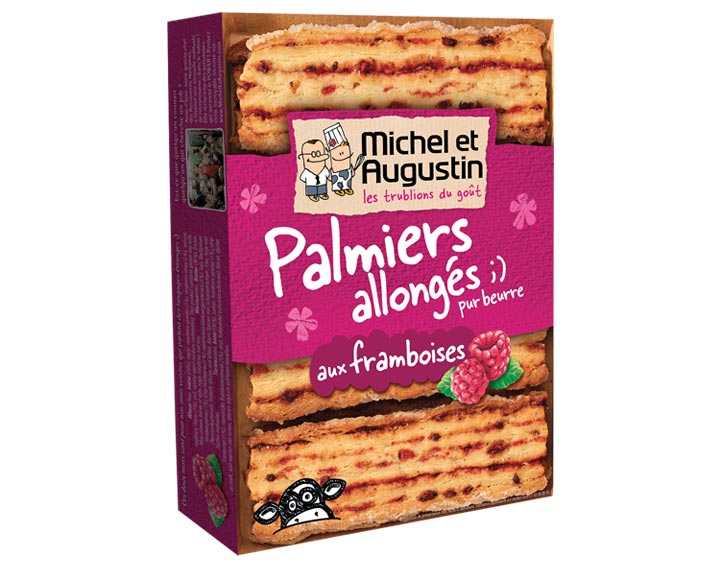 Palmiers allongés framboise 120g 
