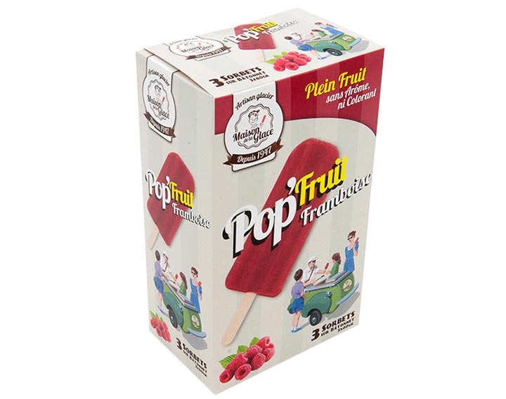 Sorbet framboise bâtonnets - POP'FRUIT