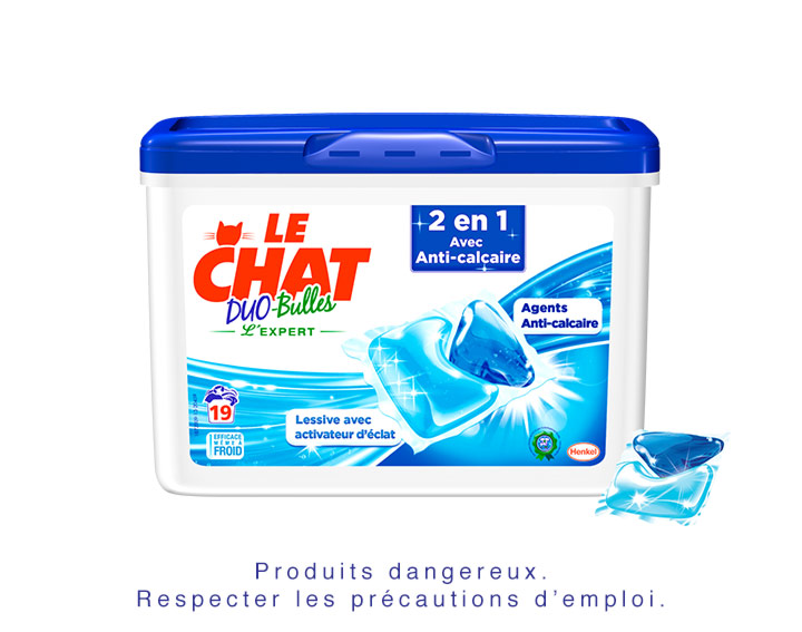 Le Chat Duo-Bulles 2en1 avec Anti-calcaire - 19 doses