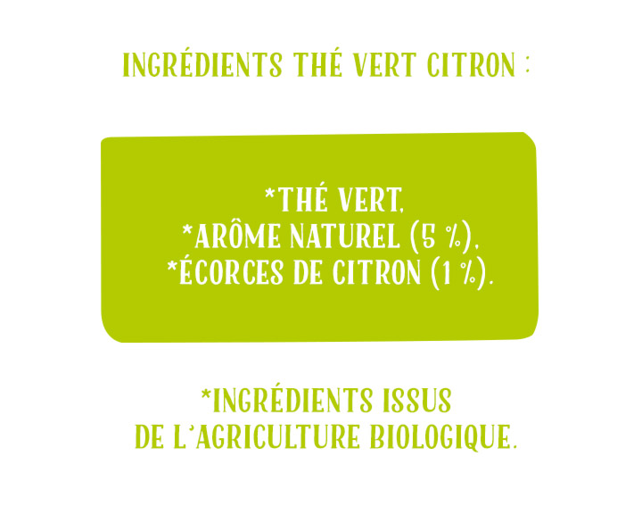 Ingrédients Thé Vert Citron
