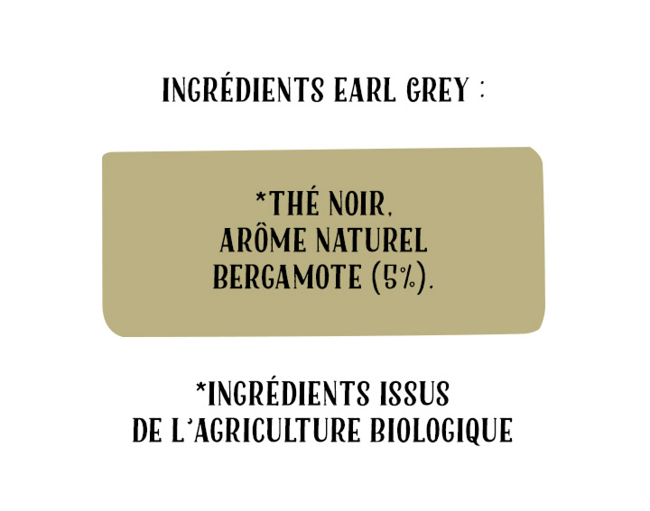 Ingrédients Thé Earl Grey