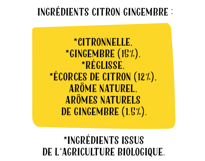 Ingrédients Infusion Citron Gingembre
