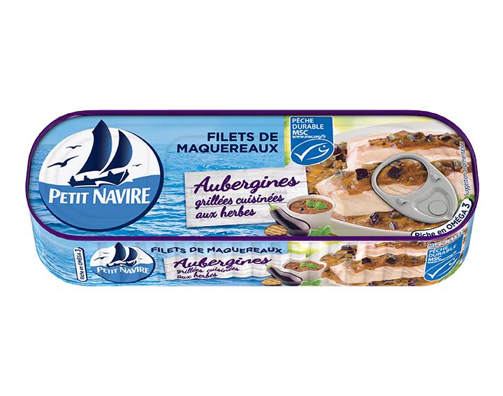 Filets de Maquereaux MSC Aubergines grillées 