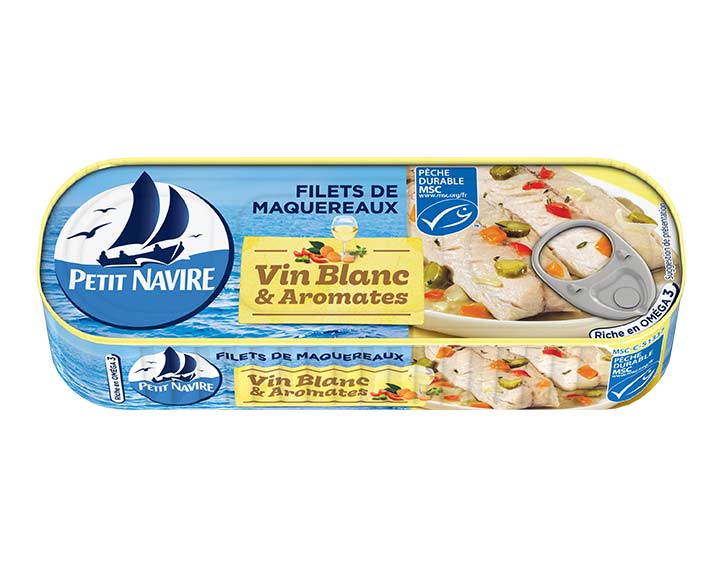Filets de Maquereaux MSC Vin Blanc et Aromates 