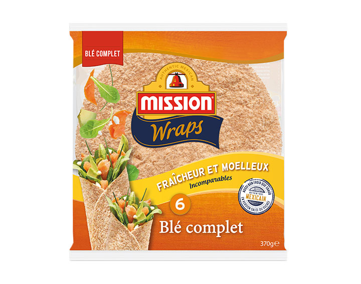6 Wraps Blé Complet - 370g