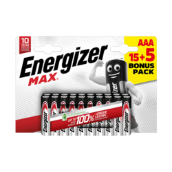 Energizer Max pack 15+5 piles alcalines AAA