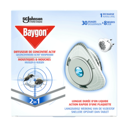 Baygon Diffuseur de Concentré Actif Recharge - Moustiques & Mouches - 30 usages