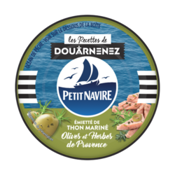 Émietté de thon mariné Olives & Herbes de Provences Petit Navire 110g