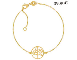 BRACELET en plaqué or agrémenté d'un motif "arbre de vie". 39,90€